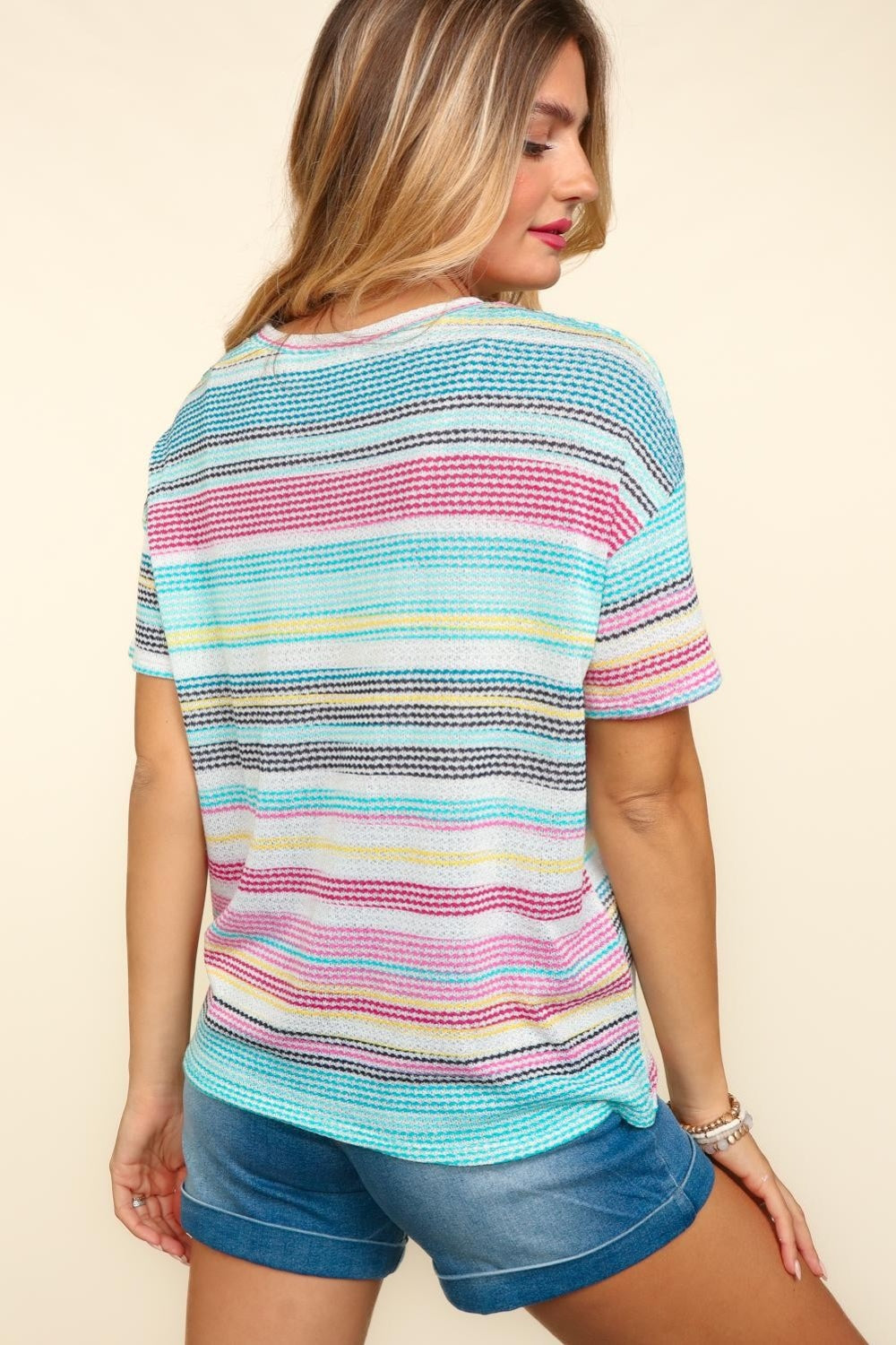 Haptics Waffle Stripe Short Sleeve T-Shirt