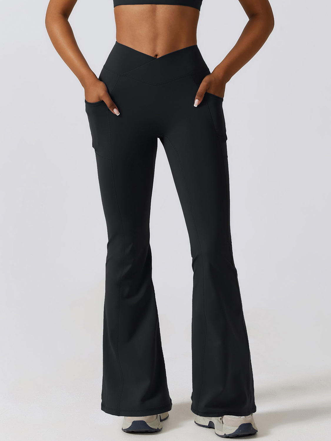 Flare Leg Active Pants with Pockets